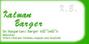 kalman barger business card